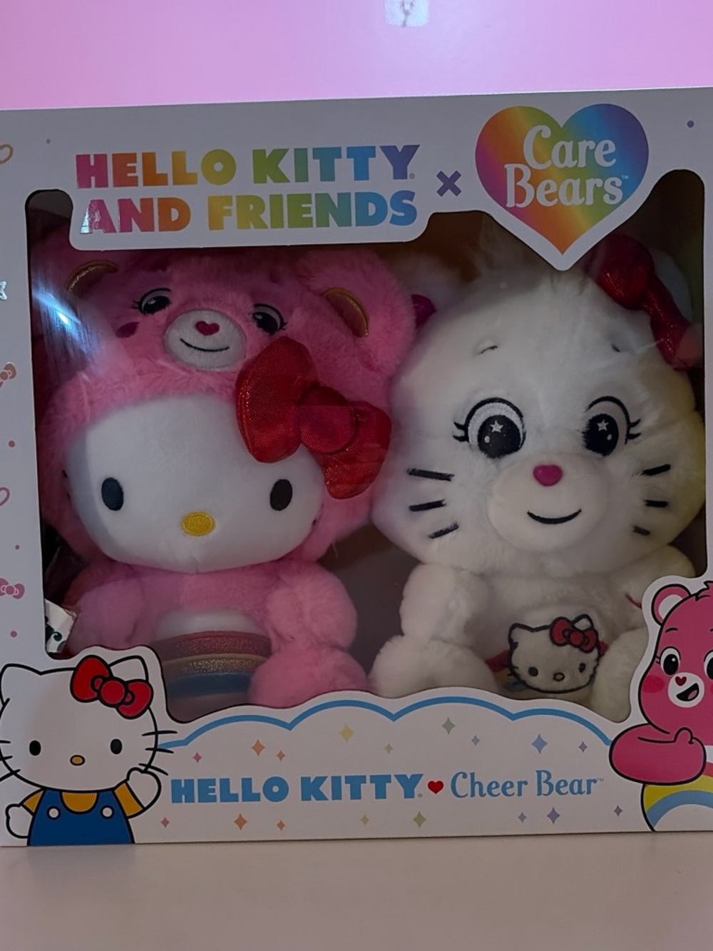 Pink & White Plush Set